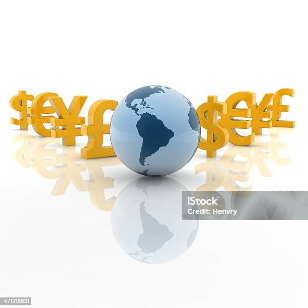Erde Und Symbol Stockfoto und mehr Bilder von Blau - Blau, Britische Währung, Digital generiert