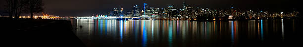 istock Ultra Wide Vancouver Night Skyline, Canada Panorama 471219431