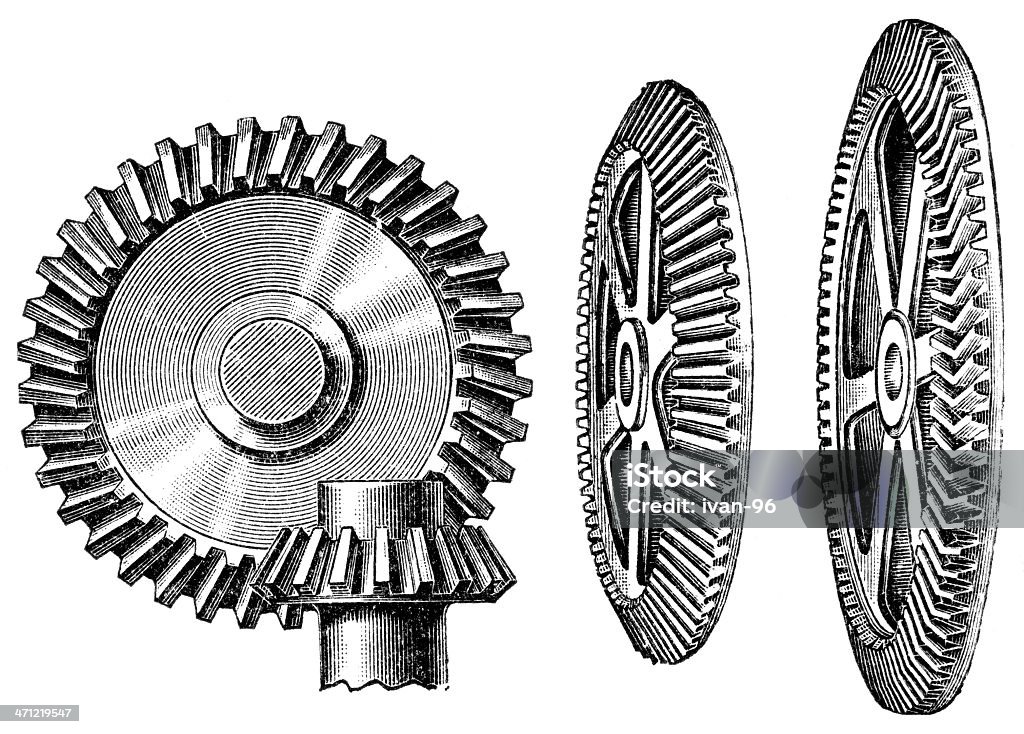 Getriebe - Lizenzfrei Altertümlich Stock-Illustration