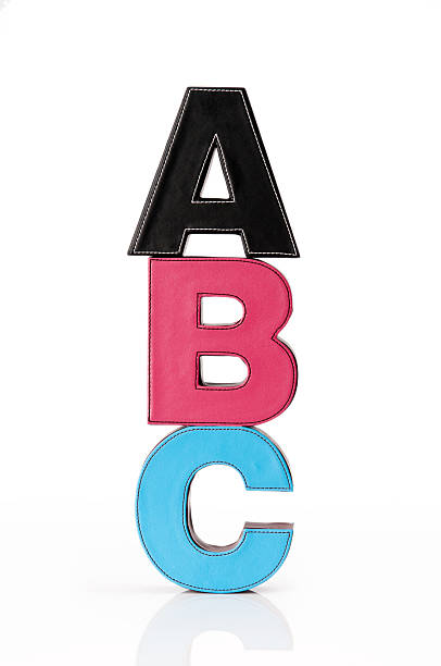 letras a b y c - letter b three dimensional shape alphabet sign fotografías e imágenes de stock