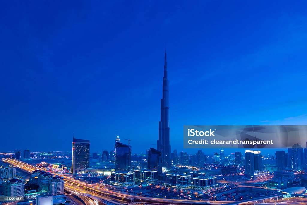 Innenstadt von Dubai - Lizenzfrei Abenddämmerung Stock-Foto