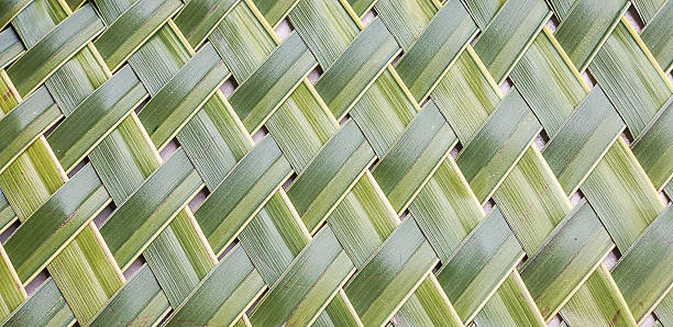 istock Pattern weaving of coconut leaves 471221550
