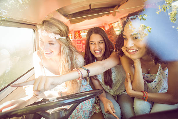 istock Hipster friends on road trip 471221836
