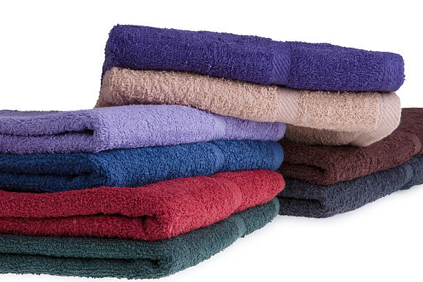 istock Colorful towels on a white background 471221876