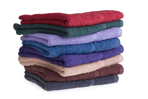 istock Colorful towels on a white background 471221896
