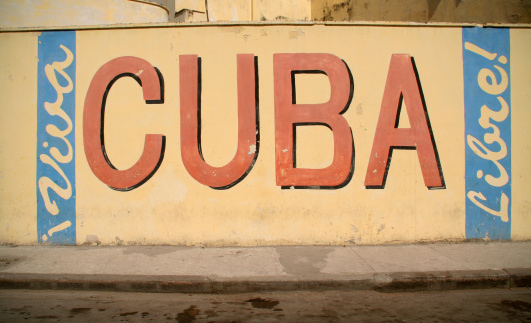 Cuba sign on a wall in Havana, Cuba.