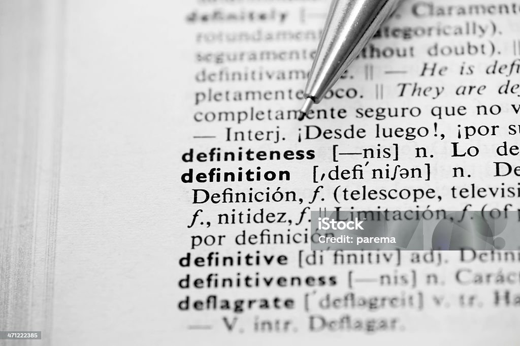 Dicionário com a palavra "Definições" - Royalty-free Cultura Espanhola Foto de stock