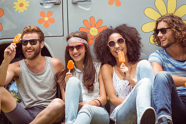 istock Hipster friends enjoying ice lollies 471222554