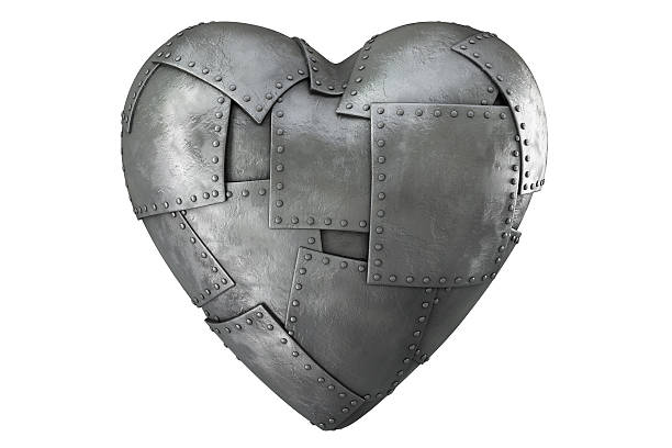 3d Ironclad Heart Stock Photo - Download Image Now - Heart Shape