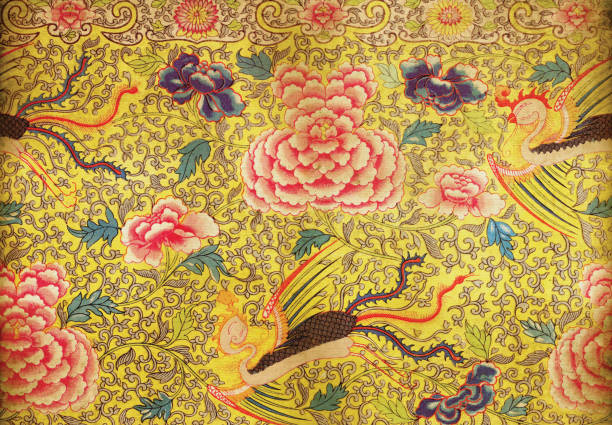 De Papel de parede velho sujo asiático - ilustração de arte vetorial