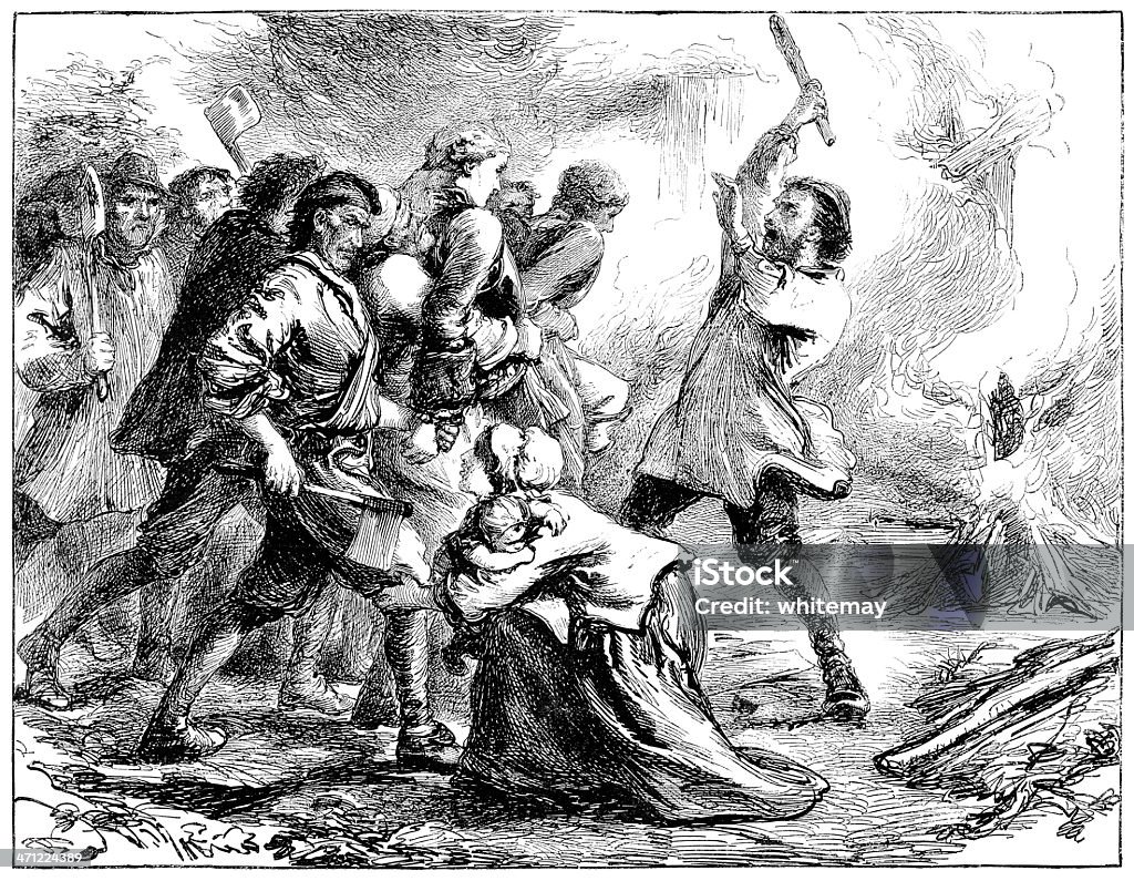 Ataques violentos em família-Ilustração de Victoria - Ilustração de 1880-1889 royalty-free