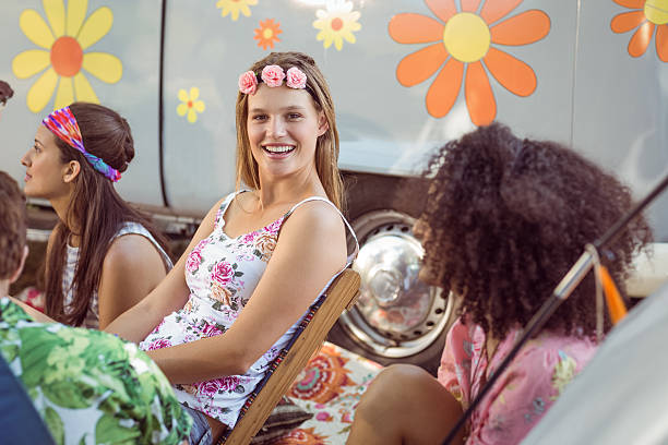 istock Hipsters having fun in their campsite 471225560