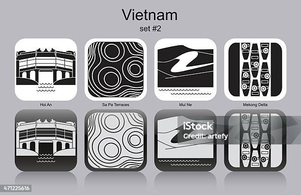 Icons Of Vietnam Stock Illustration - Download Image Now - Beach, Bridge - Built Structure, Hoi An