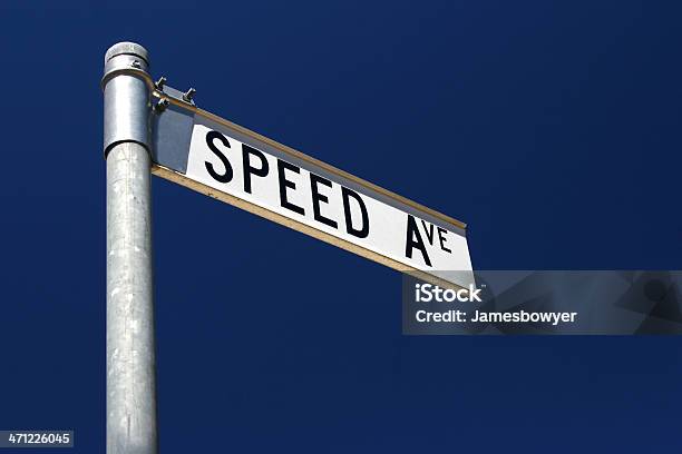 Speed Ave Street Sign Stock Photo - Download Image Now - Advice, Architecture, Authority
