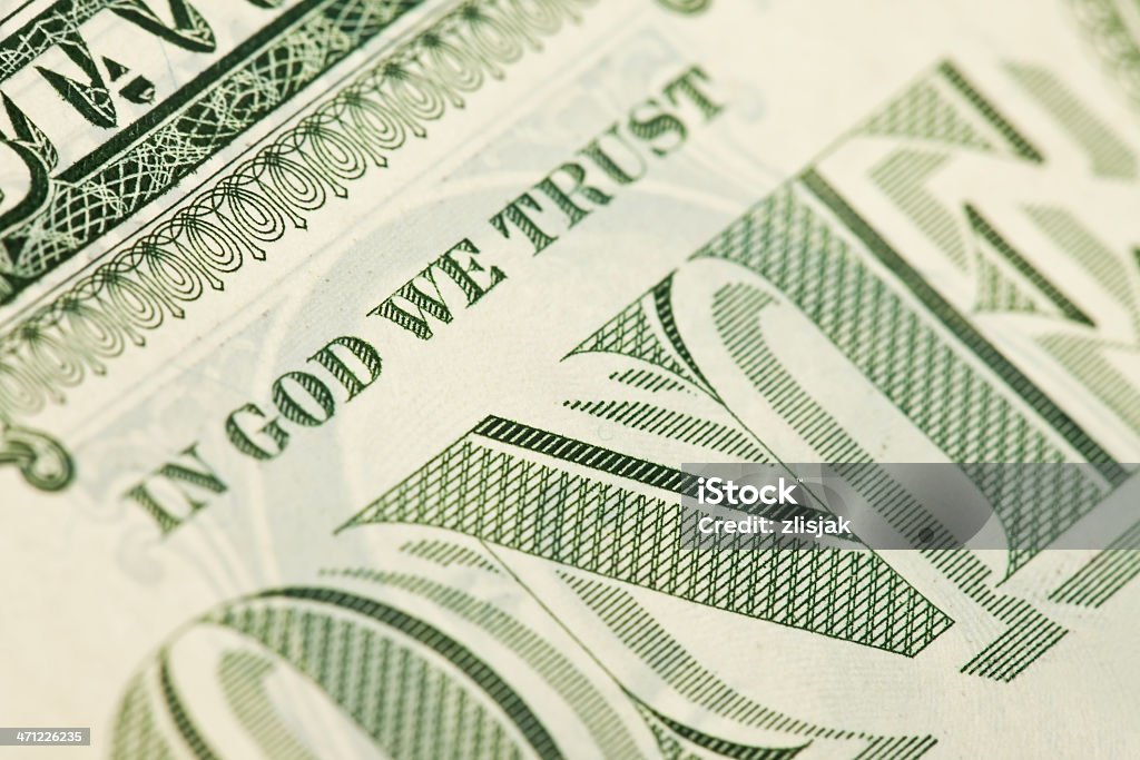 に信頼神 1 ドル紙幣 - 通貨のロイヤリティフリーストックフォト