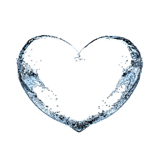 istock Heart of water splashes on white background 471226492