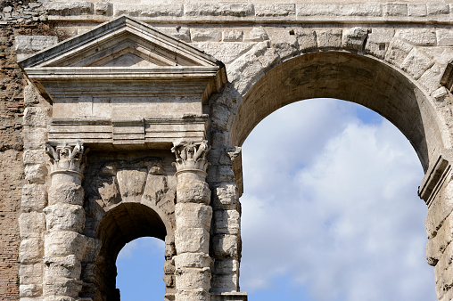 Italy, Rome: detail of the Porta Maggiore (\