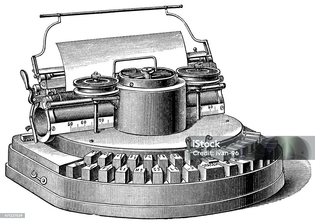 Maszyna do pisania - Zbiór ilustracji royalty-free (Maszyna do pisania)
