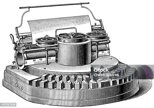 Máquina De Escrever - Arte vetorial de stock e mais imagens de Máquina de Escrever - Máquina de Escrever, Fora de moda - Estilo, Papel