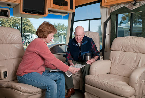 istock Seniors Traveling in Motorhome 471228449