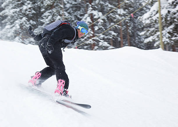 istock Teen Snowboarder Racing Downhill 471228853