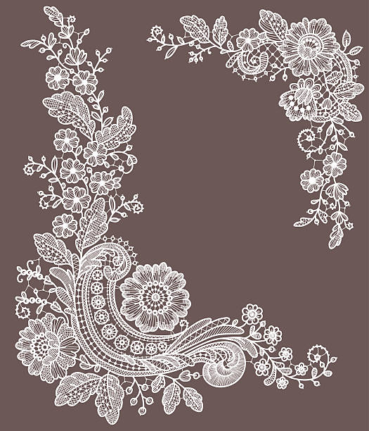 illustrazioni stock, clip art, cartoni animati e icone di tendenza di angoli in pizzo - lace