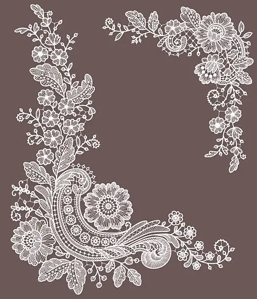 Vector illustration of Lace Corners