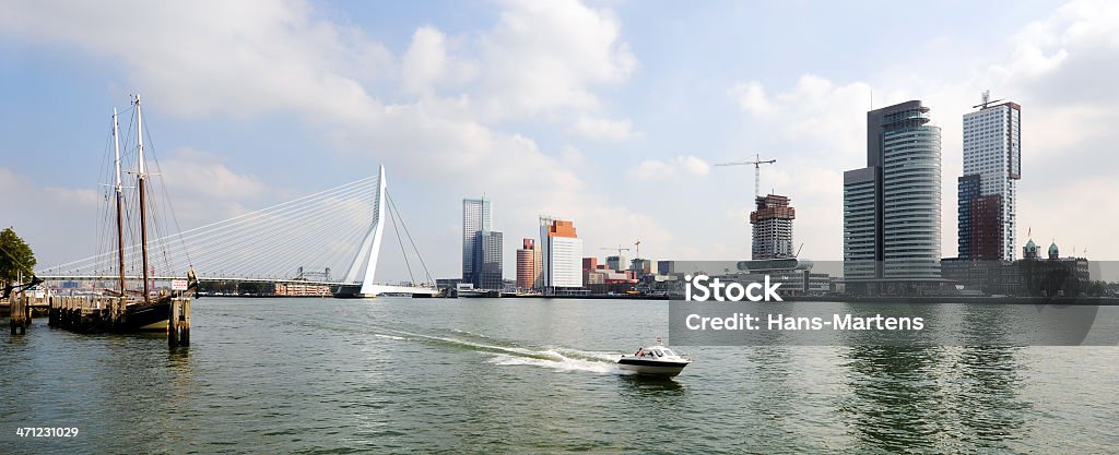 panaramic vista del fiume Maas Rotterdam - Foto stock royalty-free di Rotterdam