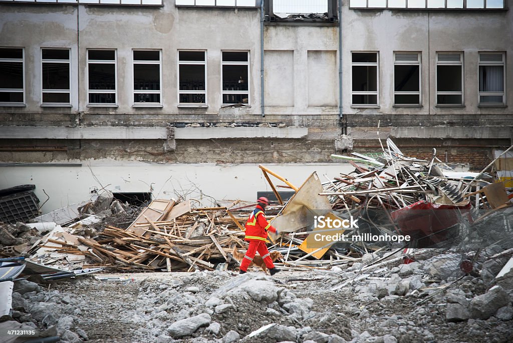 구조 팀 - 로열티 프리 지진 스톡 사진