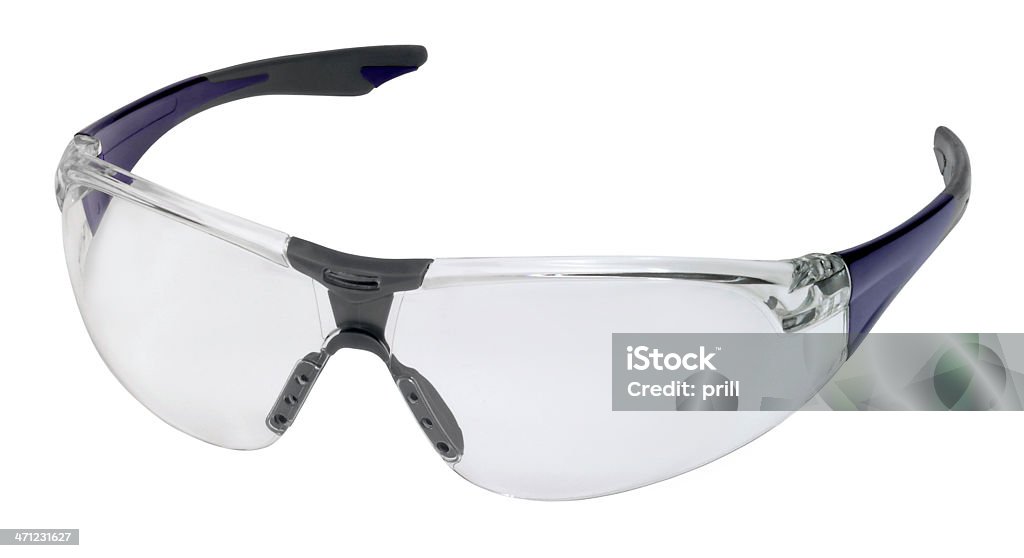 Protective glasses on white background  fashionable protective glasses in white back Protective Eyewear Stock Photo