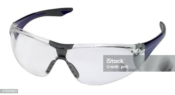 Protective Glasses On White Background Stock Photo - Download Image Now - Protective Eyewear, Cut Out, White Background