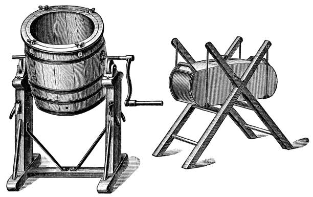 butter churn butter churn on stand butter churn stock illustrations