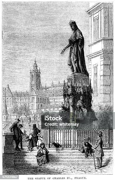 Ilustración de Estatua De Carlos Iv En Praga 1875 Ilustración y más Vectores Libres de Derechos de 1870-1879 - 1870-1879, Aire libre, Anticuado