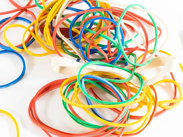 istock Colorful rubber bands isolated on white 471232254