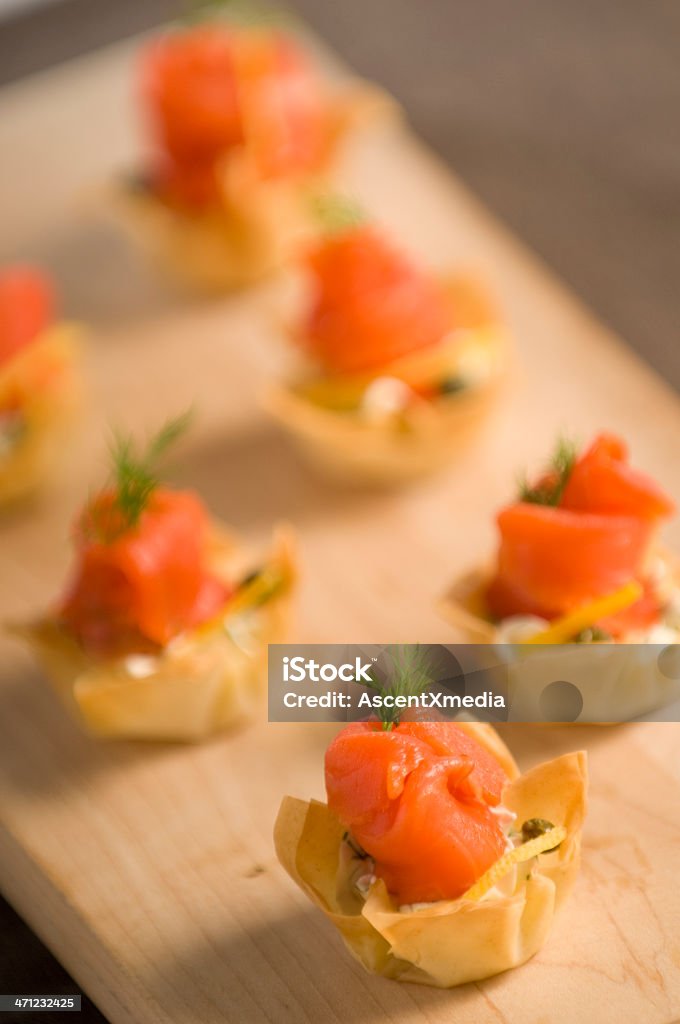 Räucherlachs-Canapes - Lizenzfrei Speisen Stock-Foto