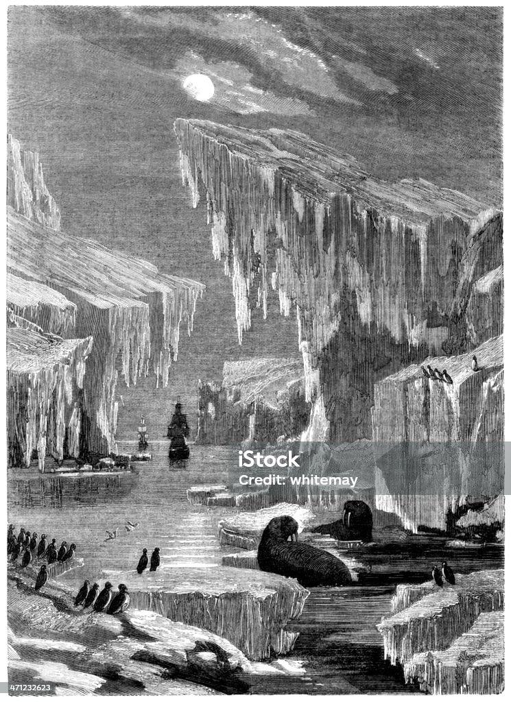 Erebus'und'Terror'- Suche für die North West Passage - Lizenzfrei Eis Stock-Illustration