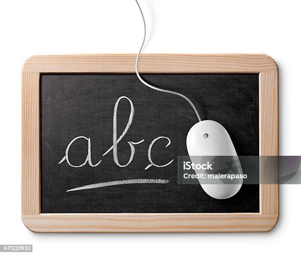 School And Computer Stock Photo - Download Image Now - Alphabet, Alphabetical Order, Chalk - Art Equipment