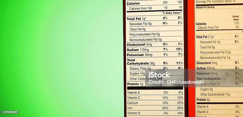Fatos de nutrição - Foto de stock de Cálcio royalty-free