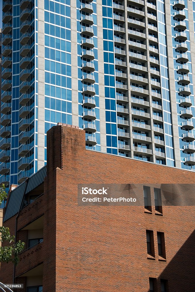 Office glass building abd brick block Charlotte NC,modern architecture Abstract Stock Photo