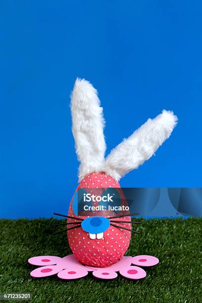 Easter Bunny On Garden Stock Photo - Download Image Now - Bright, Candy, Caricature