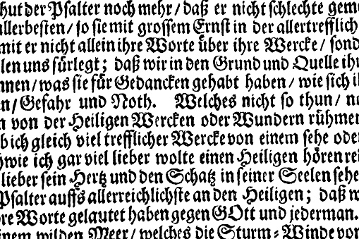 Vintage  gothic  text from an old german bible published by Johann Philipp Andrea in 1704