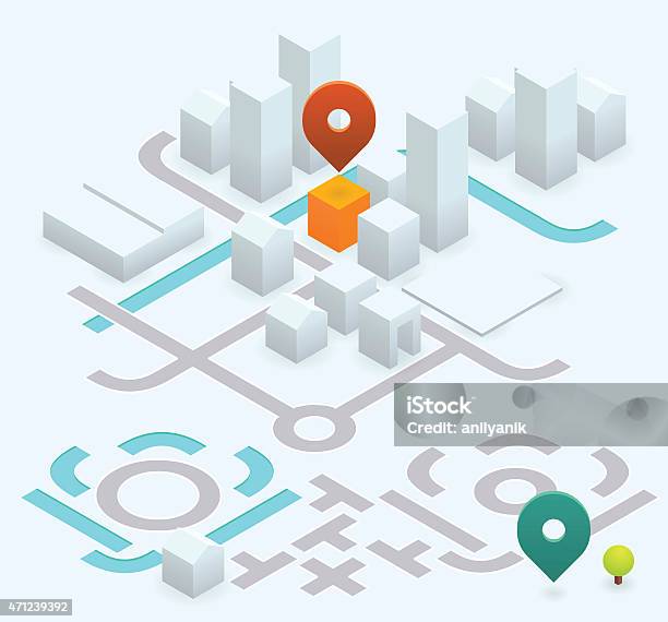 Heimwerken Karte Kit 30 Isometric Stock Vektor Art und mehr Bilder von Isometrische Darstellung - Isometrische Darstellung, Stadt, Karte - Navigationsinstrument