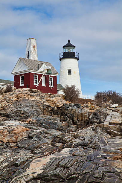 ペマクイッド灯台 - pemaquid peninsula lighthouse maine pemaquid point ストックフォトと画像