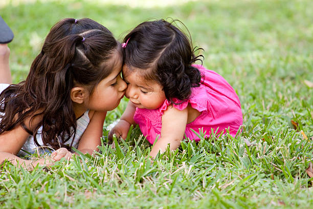 Sisters together stock photo