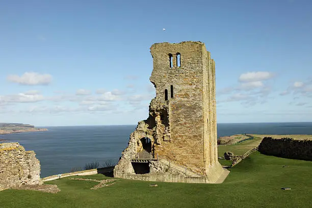 The ruins of Scarborough Castle, North Yorkshire, England.