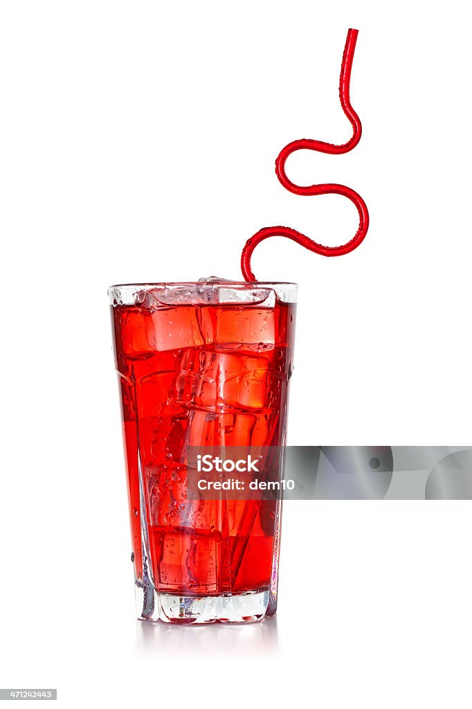 Rosso bevande con Cannuccia - Foto stock royalty-free di Alchol