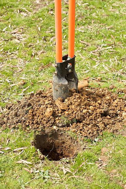 Post hole digger stock photo