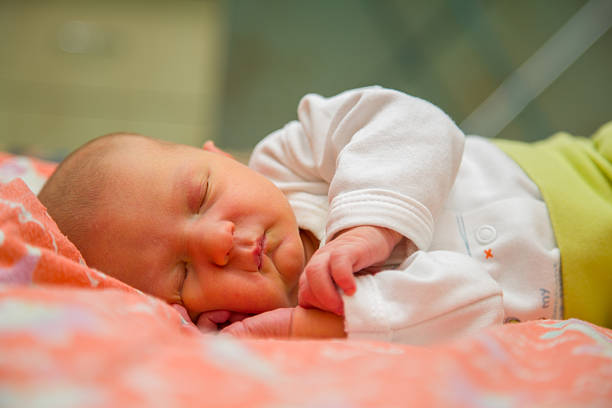 Infant baby sleeps stock photo