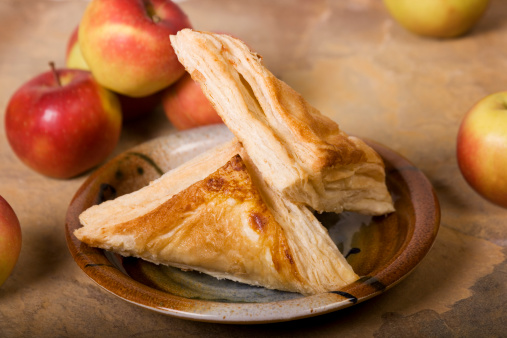 tasty crumbly apple turnovers with fresh apples