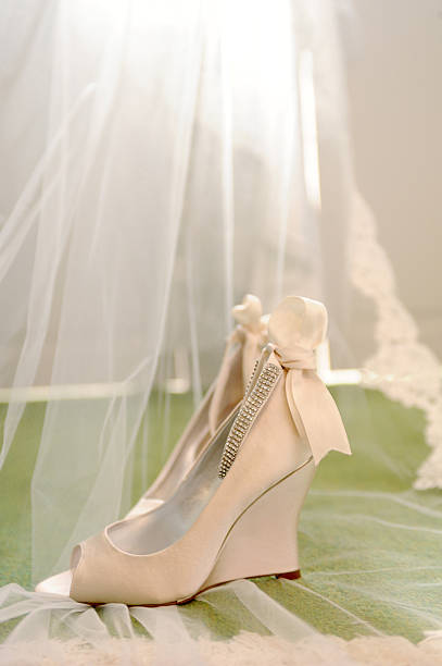 istock Wedding Shoes on a Veil 471243446